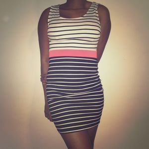 Black white striped dress